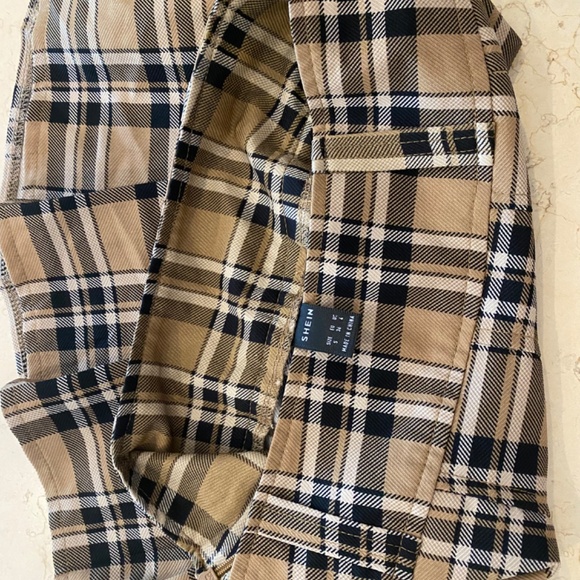 High Waist Tartan Pleated Skirt, small, SHEIN - Picture 2 of 4